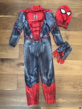 Red & Gray Kids Spider-Man Superhero Costume with Mask and Gloves
